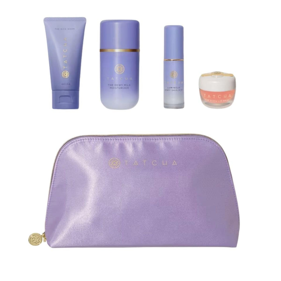 TATCHA Dewy Milk Moisturizer jar showing lightweight hydration for glow.