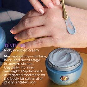 TATCHA Indigo Calming Cream ingredient spotlight: indigo and colloidal oatmeal soothe redness.