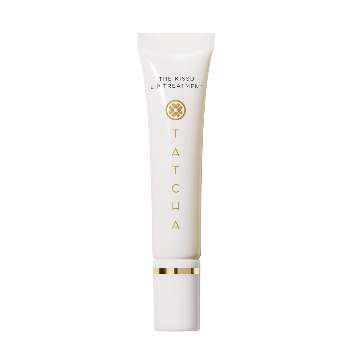 TATCHA Kissu Lip Treatment bottle close-up for instant plump hydration.