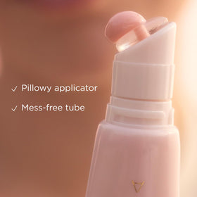 TATCHA Kissu Lip Treatment on lips displaying smooth definition.