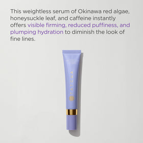 Tatcha Luminous Deep Hydration Eye Serum on Okinawa red algae texture for brightening.