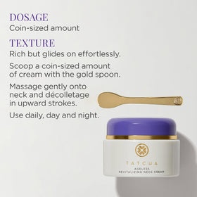 TATCHA Neck Cream texture close-up with rich, non-irritating feel.