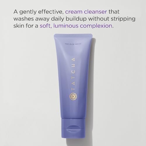 TATCHA Rice Wash travel-size bottle cleanses gently without stripping.