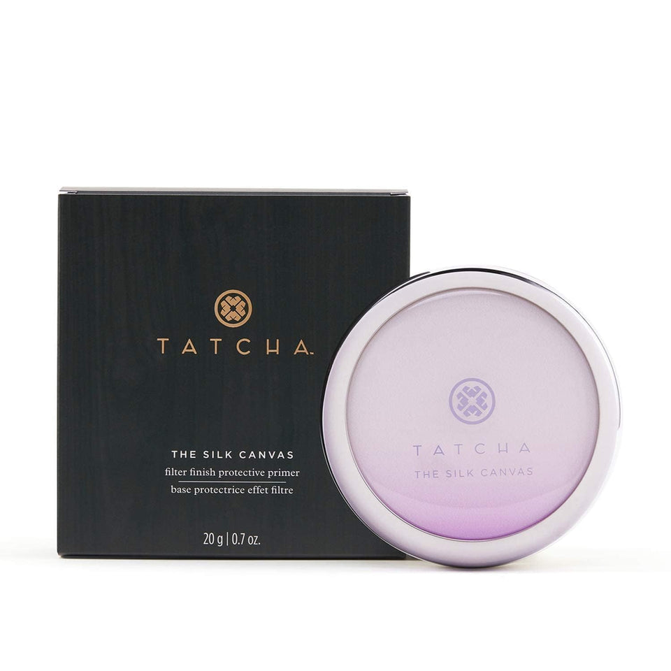 Tatcha Silk Canvas priming balm with velvety texture for smoother makeup application.