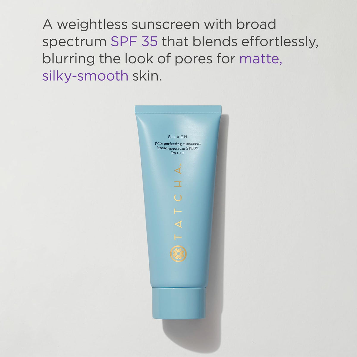 TATCHA sunscreen application demonstrates a smooth base for makeup.