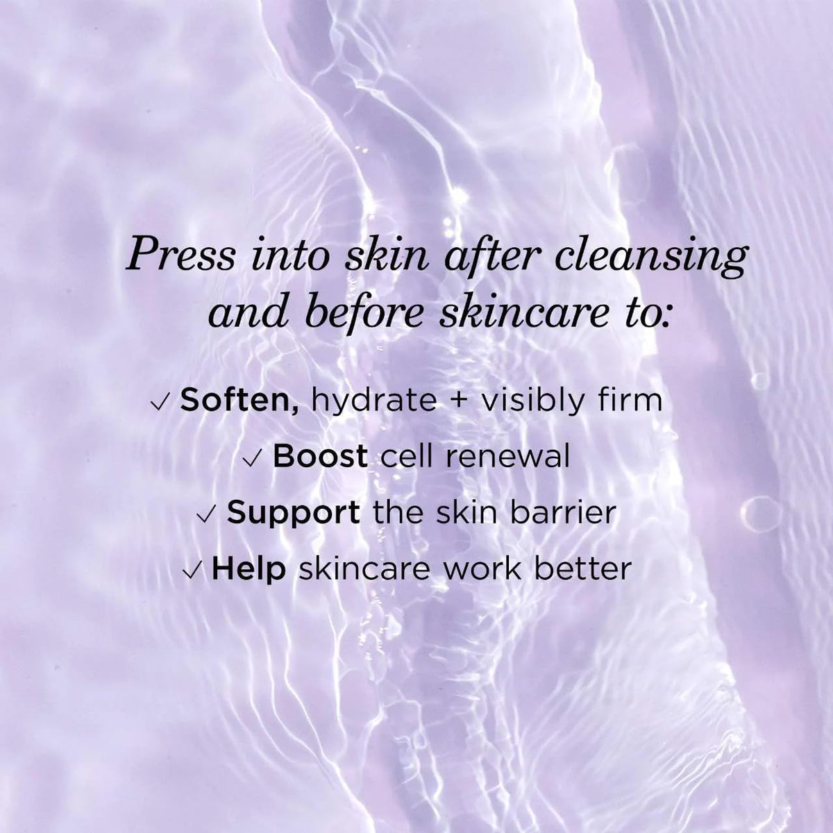 TATCHA The Essence Midi after-application skin texture appearing softer.