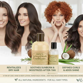 Tate's Natural Miracle Conditioner anti-static formula for smoother hair.