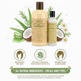 Tate's Natural Miracle Conditioner color-treated hair shows reduced frizz and softness.