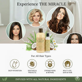 Tate's Natural Miracle Conditioner travel mini bundle for on-the-go hydration.