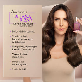 Tatiana Irizar Density Builder serum texture close-up showing lightweight formula.