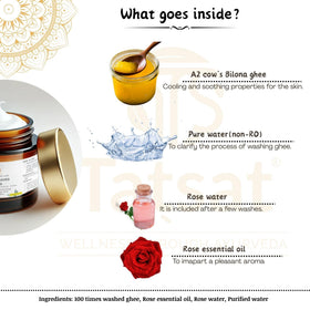 TATSAT Shata Dhauta Ghrita rose cream texture appears silky