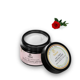 TATSAT Shata Dhauta Ghrita rose jar for deep skin hydration