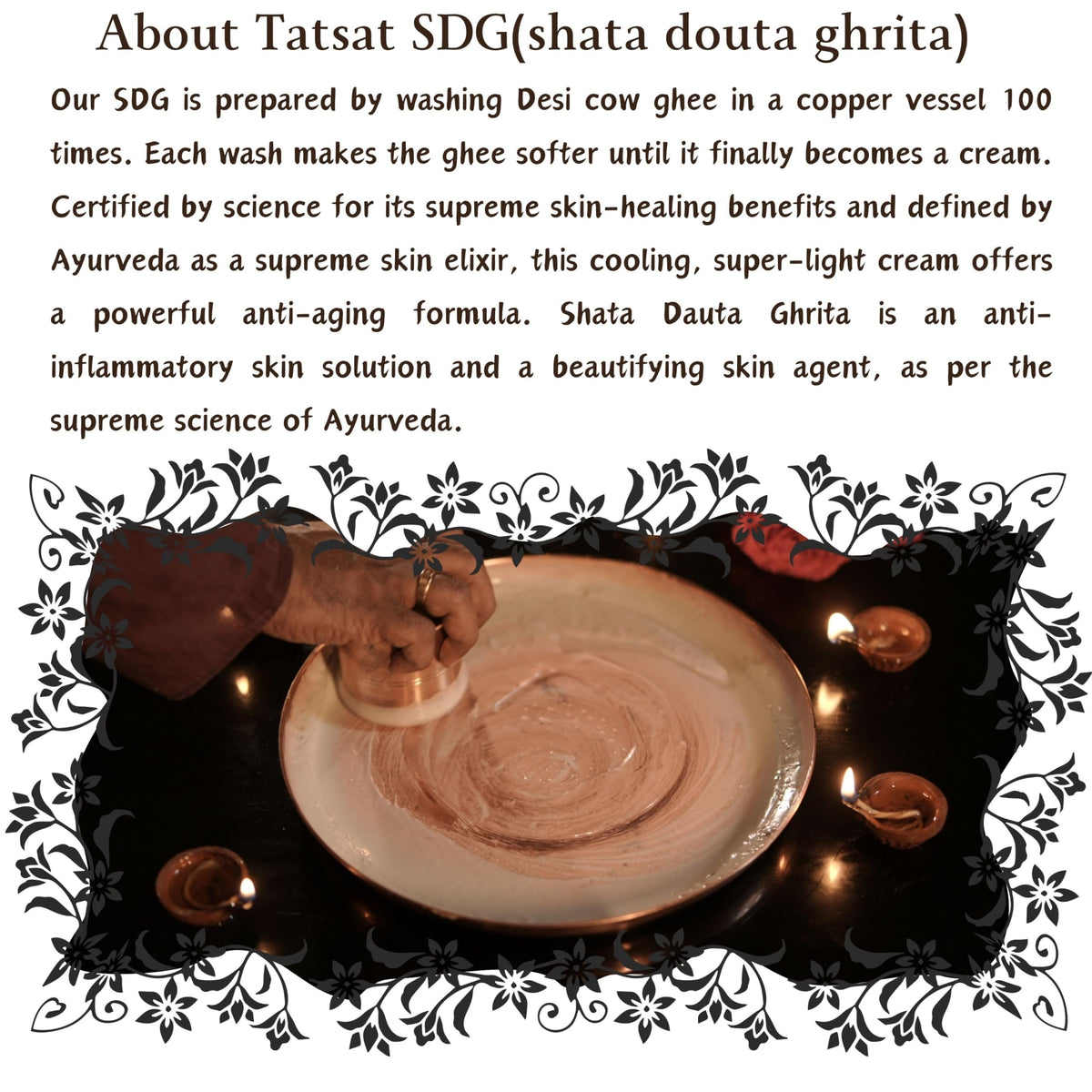 TATSAT Shata Dhauta Ghrita rose packaging highlighting premium Ayurvedic skincare