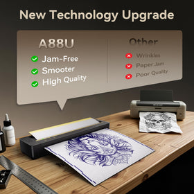 TATTMUSE A88U anti-wrinkle tech yields crisp, distortion-free stencil results.