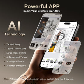 TATTMUSE A88U Bluetooth connection for quick design to stencil workflow.