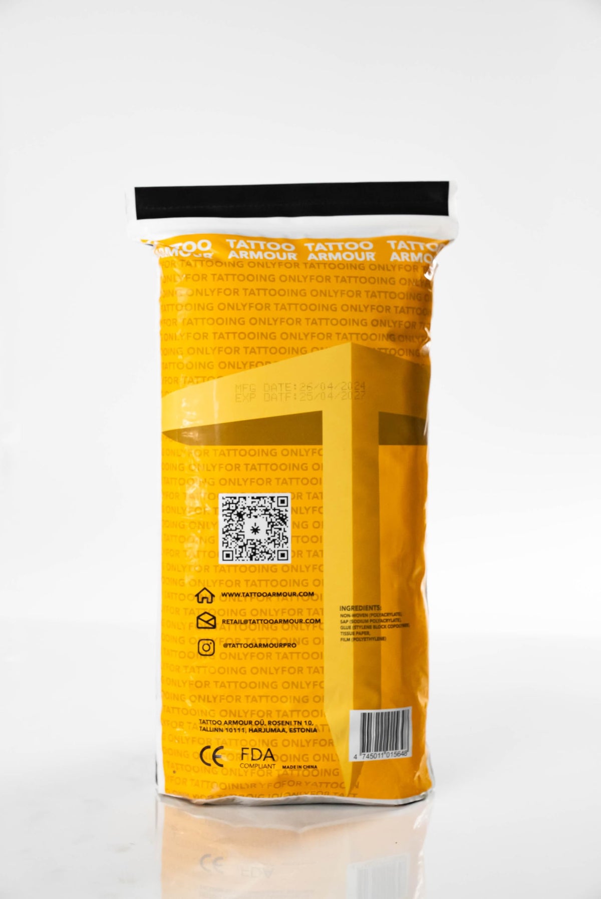 Tattoo Armour sheets medium pack label close-up for easy use.