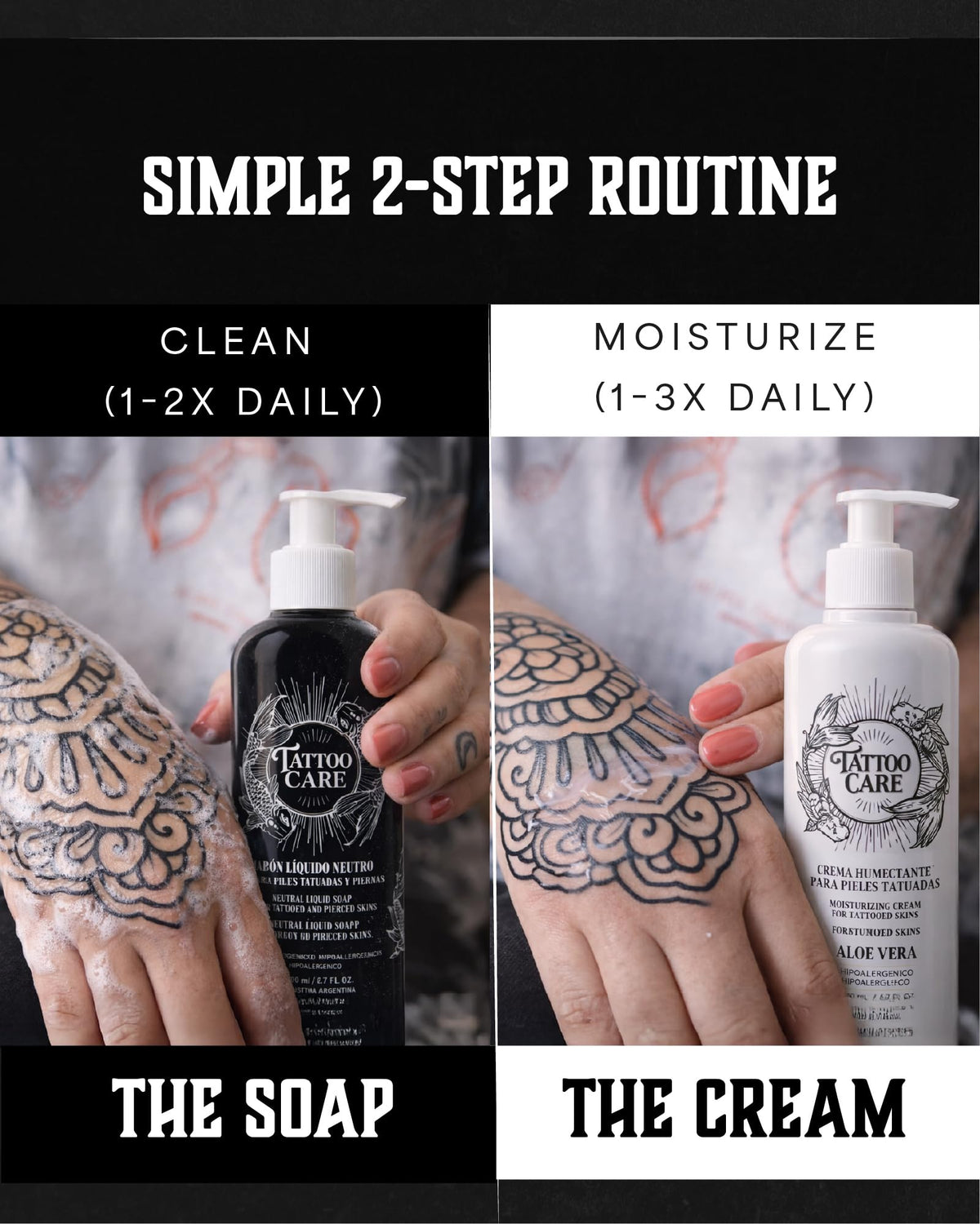 Tattoo Care cream texture close-up with nourishing ingredients
