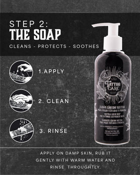 Tattoo Care packaging back view displaying cruelty-free claim