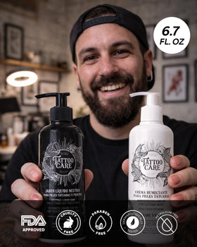 Tattoo Care lifestyle setup showing kit in use