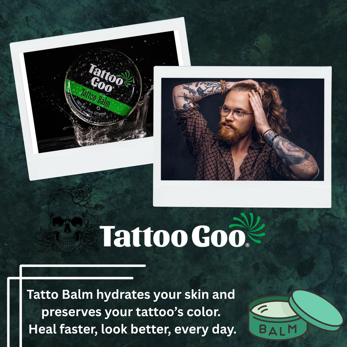 Tattoo Goo aftercare balm ready for tattoo healing support.
