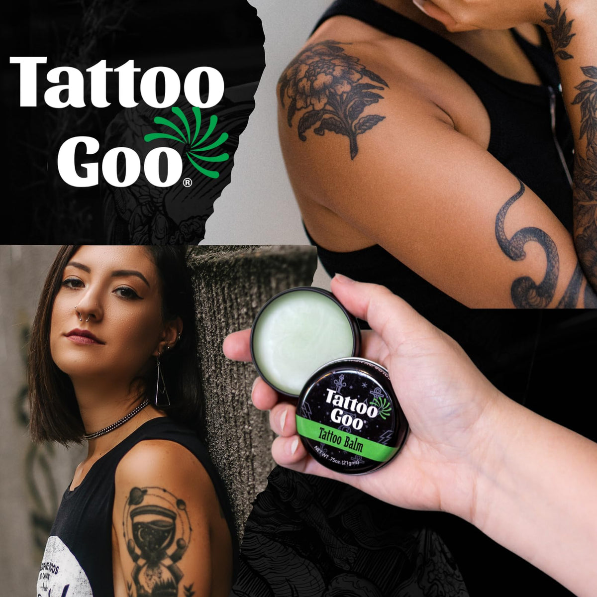 Applying Tattoo Goo on a new tattoo for soothing relief.