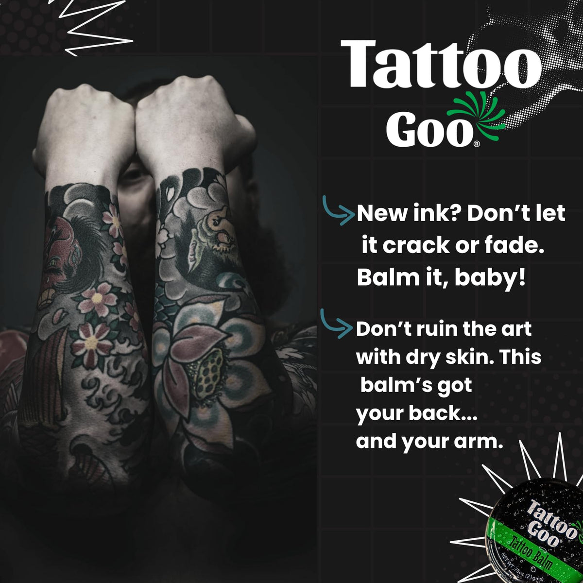 Tattoo Goo natural fragrance from botanical oils for tattoo care.