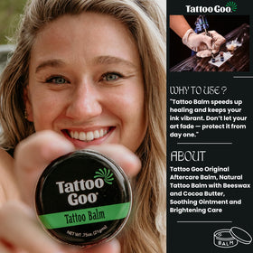 Tattoo Goo Original tin front view of compact aftercare packaging.