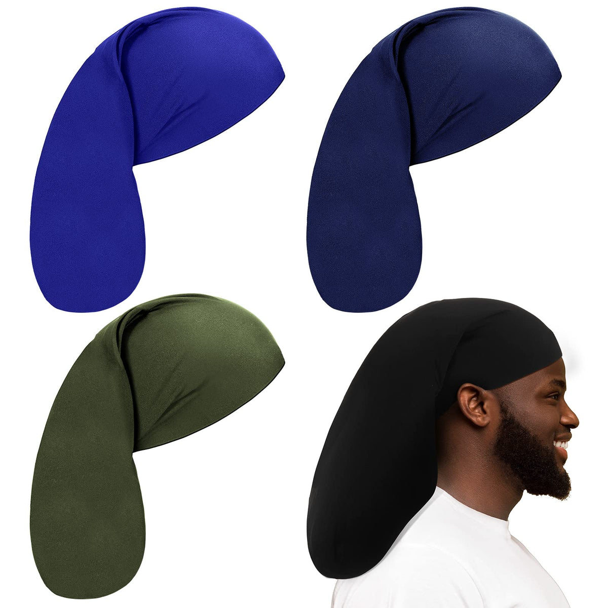 Tatuo dreadlock cap royal blue for sleep and frizz control