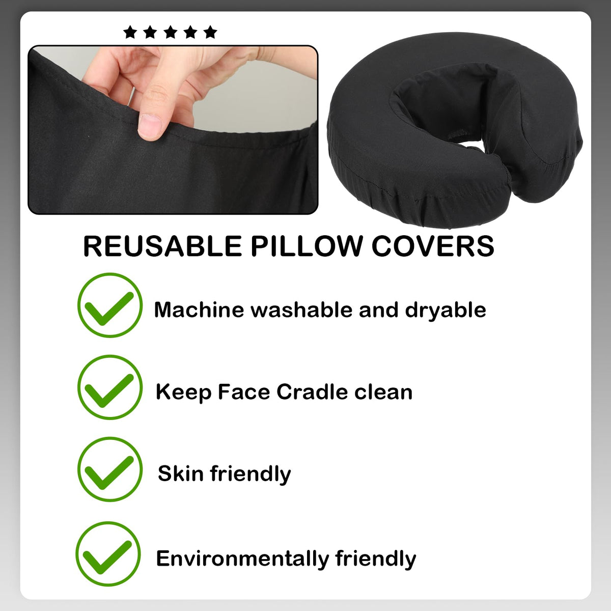 Tatuo elastic-fit headrest cover stays secure during treatments