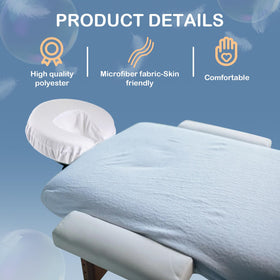 Tatuo face cradle covers on a massage table for quick client turnover.
