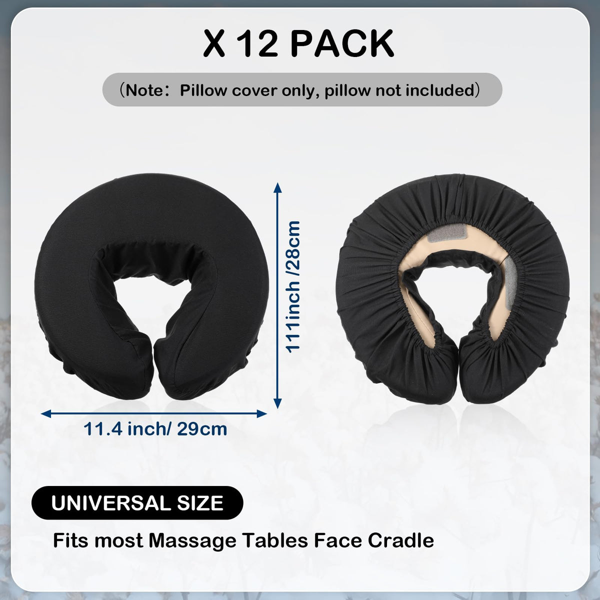 Tatuo black headrest cover fitting most massage tables for professional use