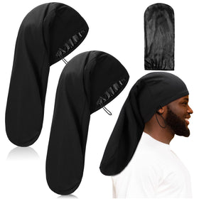 Tatuo satin-lined dreadcap front view showing protective overnight use