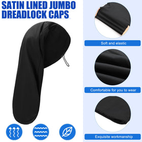 Tatuo satin-lined dreadcap side view reducing friction for braids
