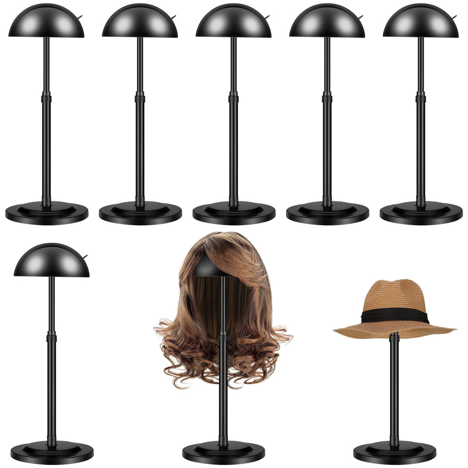 Tatuo wig stand 8-pack adjustable-height keeps wigs tidy and tangle-free