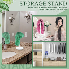 Tatuo wig stand with anti-slip dome to grip wigs securely