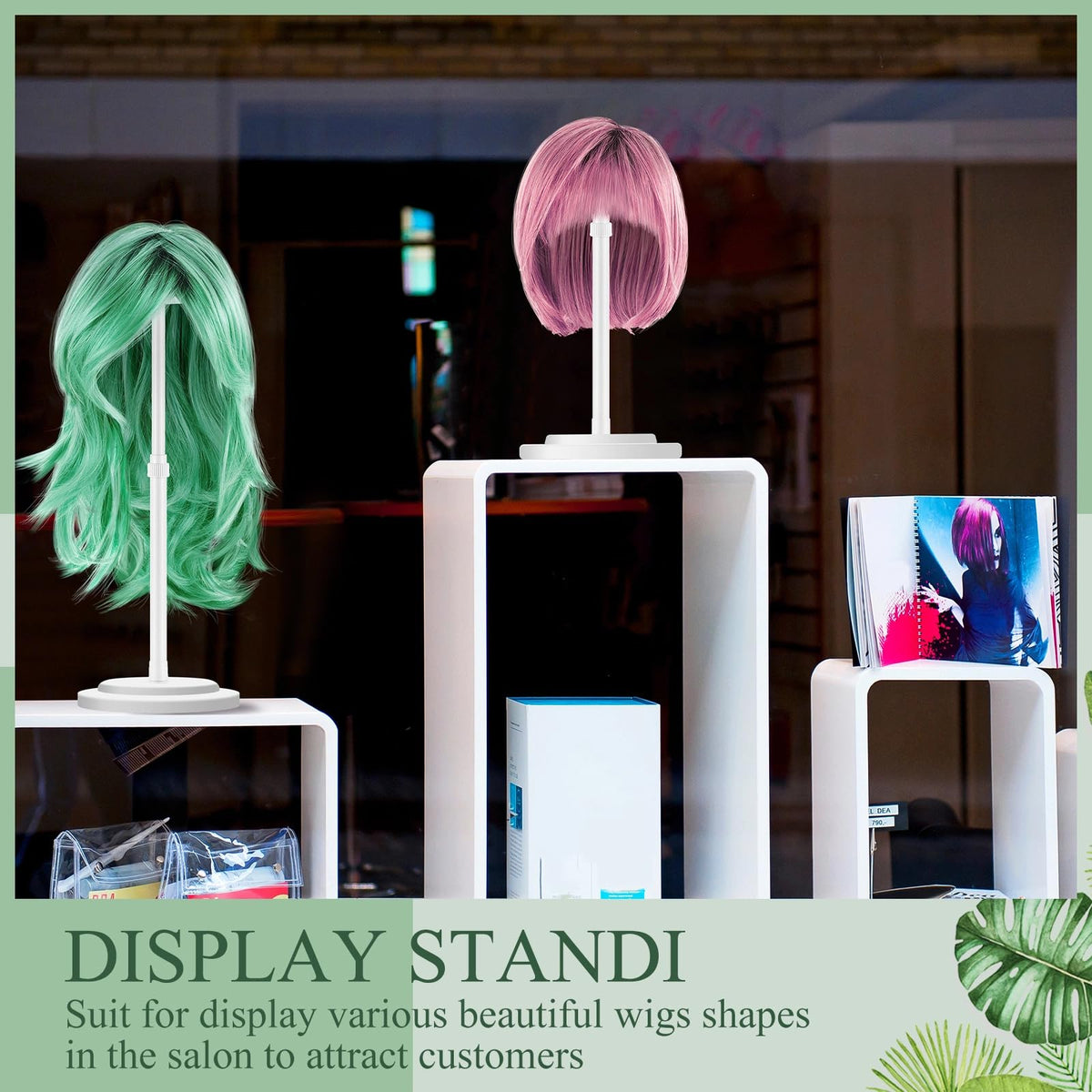 Tatuo wig stand repurposed for hats and cosplay display