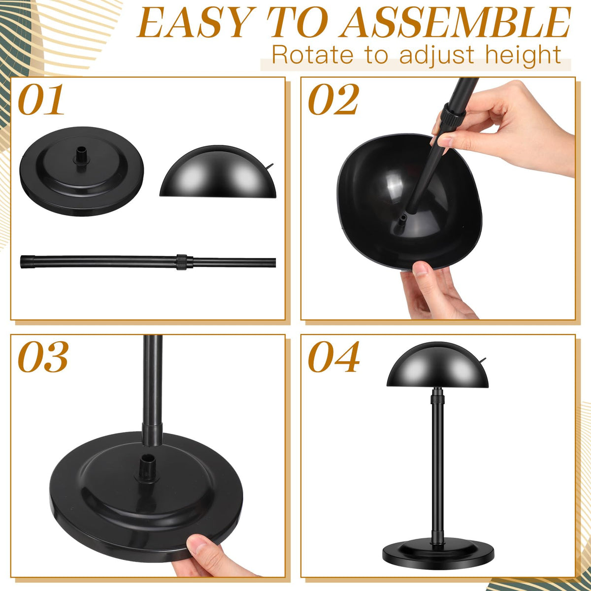 Tatuo wig stand non-slip dome grips wigs and hats securely