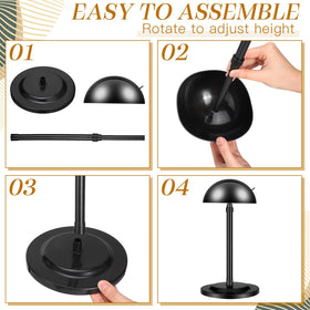 Tatuo wig stand non-slip dome grips wigs and hats securely