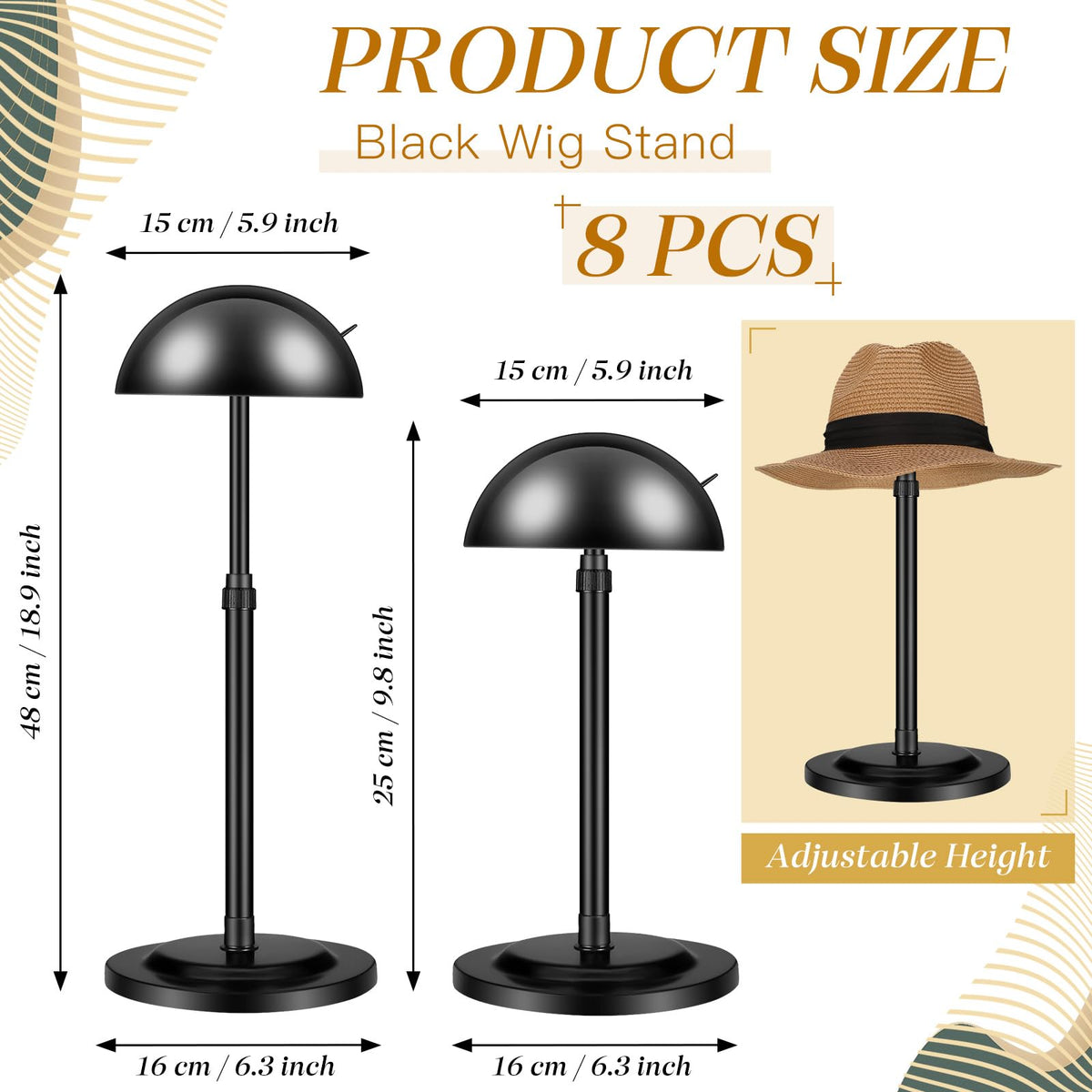 Tatuo wig stand with stable base supports secure wig display