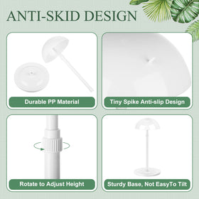 Tatuo wig stand with sturdy widened base for stable storage