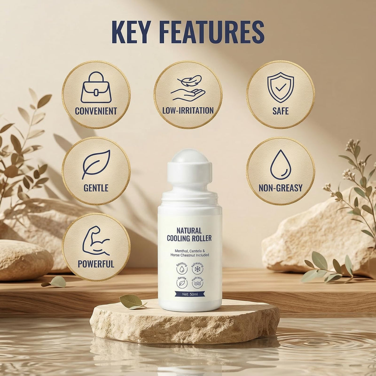 TAWODIUM menthol cooling offers refreshing sensation on skin.