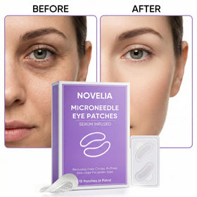 TAWODIUM Novelia daily skincare routine setup with eye patches