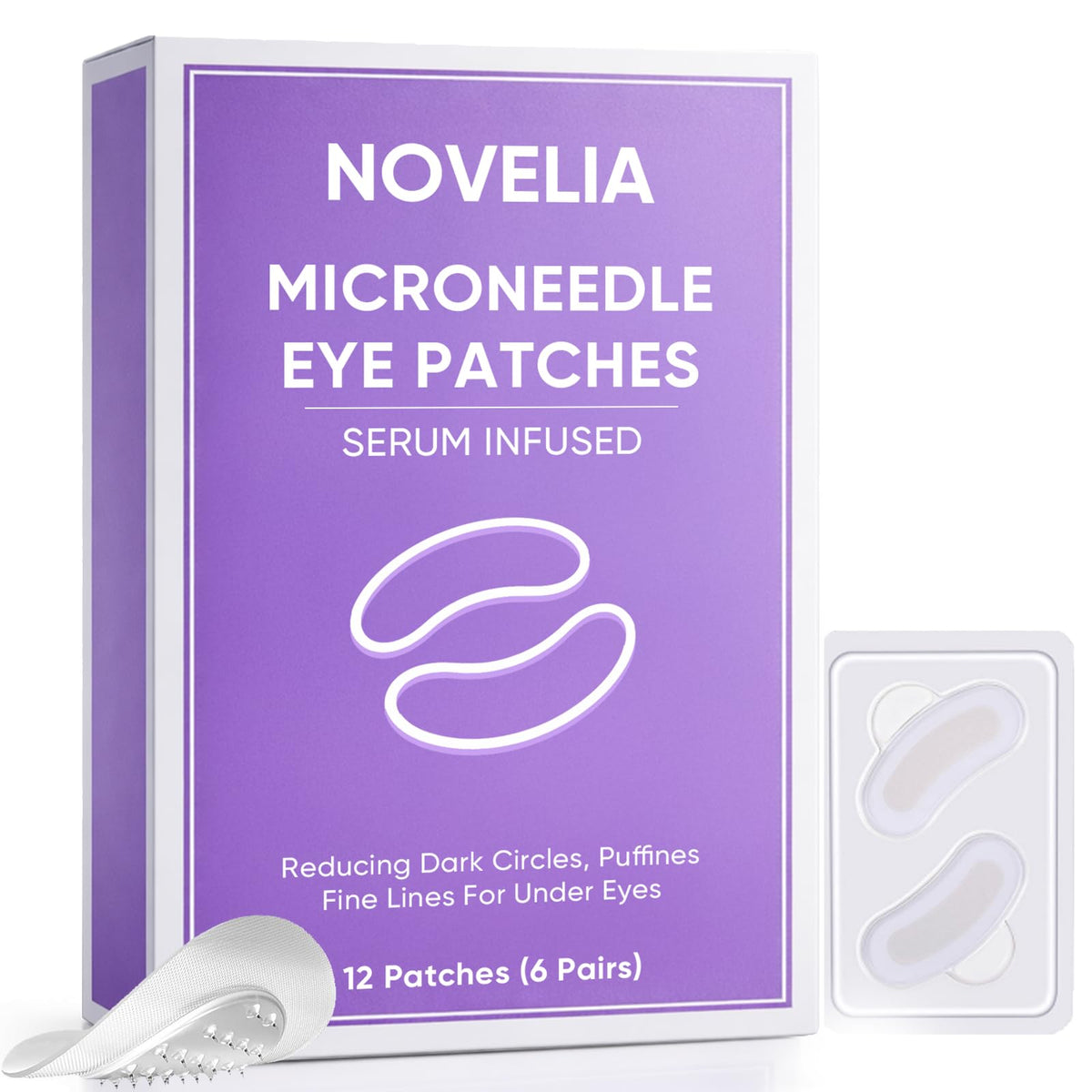 TAWODIUM Novelia packaging displays six individually sealed eye patch pairs for travel