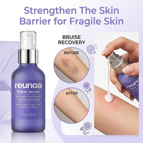 TAWODIUM Reunoa Repair Serum applied to skin for fast absorption.