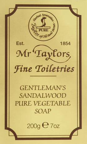 Taylor of Old Bond Street sandalwood bath soap 200g with natural ingredients for rich lather
