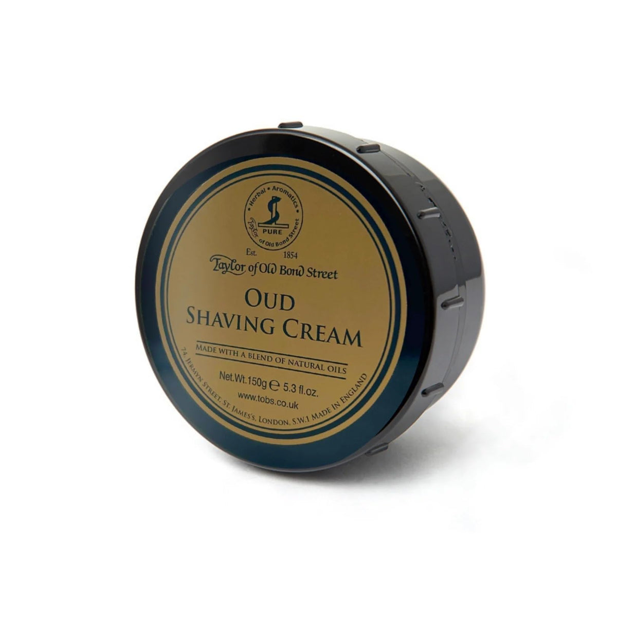 Taylor of Old Bond Street Oud shaving cream bowl with rich, creamy lather