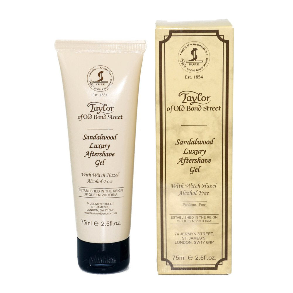 Taylor of Old Bond Street Sandalwood Aftershave Gel bottle, refreshing post-shave scent.