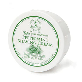 Taylor of Old Bond Street peppermint shave cream bottle for a refreshing, premium shave prep.