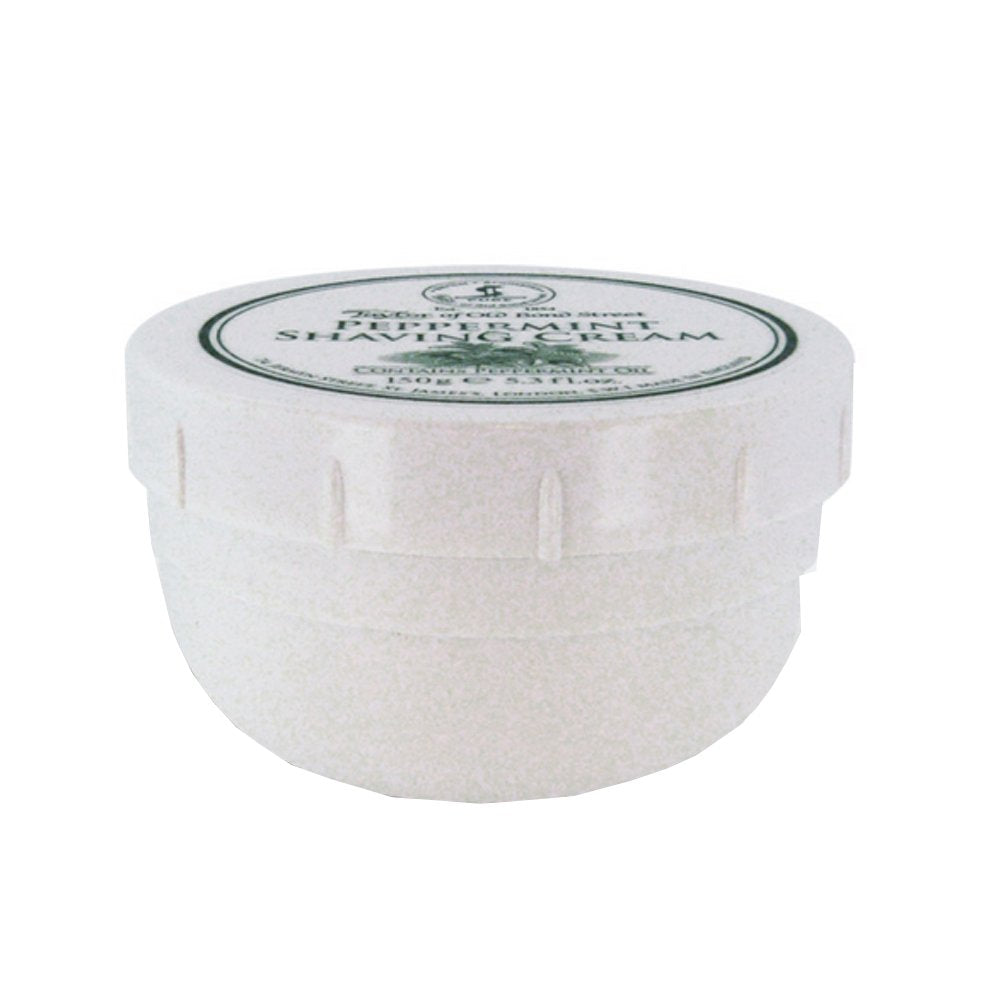 Taylor of Old Bond Street peppermint shave cream lather forms rich foam for a smooth shave.