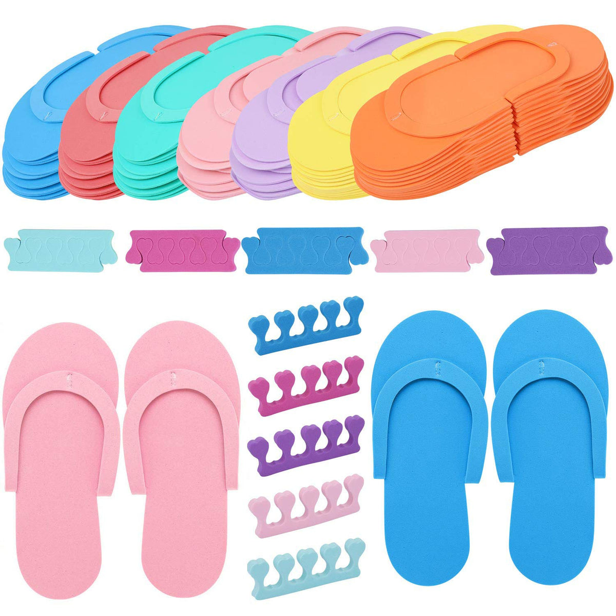 Tbestmax 24-pair disposable foam flip flops offer cushioned comfort for spa pedicures